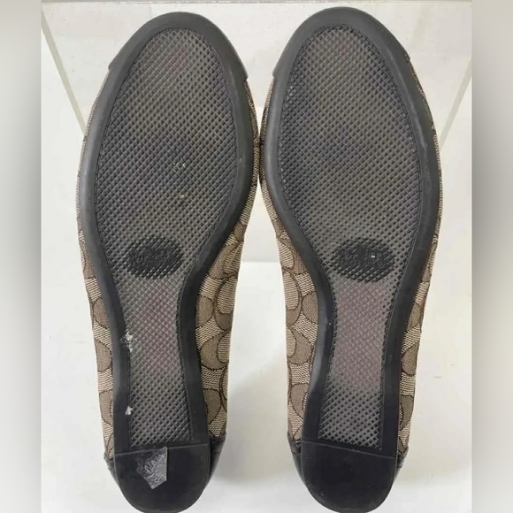 Coach Designer Signature Monogram Brown Women's Brown Ballet Flats - Size 9.5 - Picture 6 of 9